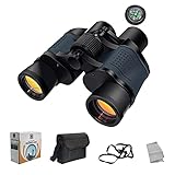 60x60 Binoculars for Adults with Compass Low Light Night Vision, Large Eyepiece, Waterproof Wide Angle Binoculars BAK-4 Prism HD Lens for Bird Watching, Travel, Hunting, Concerts, Football