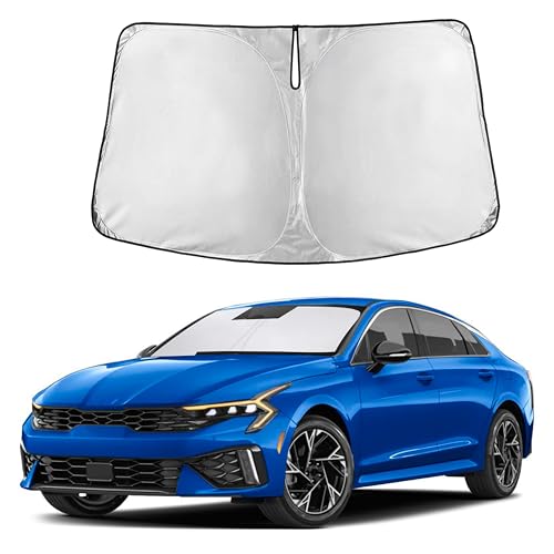 Image of Autovir Windshield Sun Shade Fit for 2021-2024 2025 2026 Kia K5 | Sunshade, Front Car Window Shades Sun Visor, Blocks UV Rays & Heat, Car Accessories