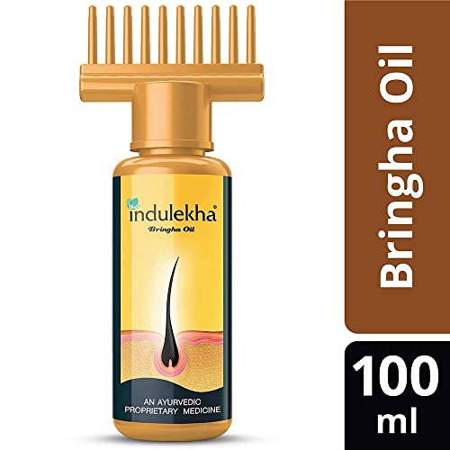 Indulekha-Bringha-Ayurvedic-Hair-Oil-100-ml-Hair-Fall-Control-and-Hair-Growth-with-Bringharaj-Oil-Comb-Applicator-Bottle-for-Men-Women