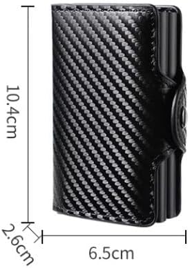 Mini Double Box Metal Wallet Vintage Leather Credit Card Holder for Men and Women Business Card ID Badge Holder Case(4)