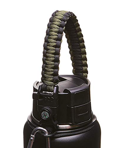 WaterFit Paracord Carrier Strap Cord with Safety Ring and Carabiner for 12-Ounce to