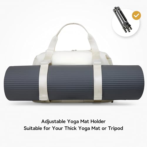Gym Bag with Yoga Mat Holders, Carry On for Pilates Women & Men with Laptop & Shoe Compartment Large Duffle Travel Weekender Tote with Key Ring Clip Personal Item Workout, Easy to Clean - Green3