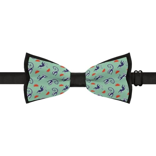 GoasNei Cute Lemurs Pattern Bow Tie for Men Adjustable Necktie Funny Tie Neck Ties for Weddings Party