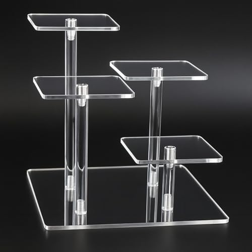 Lynqvor Claires Présentoir Acrylique Transparent Étagère pour Objets Bijoux et Objets de Collection, Étagère Multi-Niveaux Robuste et Durable, Support...
