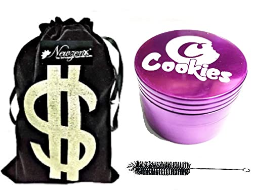 Metal Herb Crusher Pink (50mm/4 Part Grinder) 2 Inch Weed Crusher Included Velvet Pouch & Accessories-image-36
