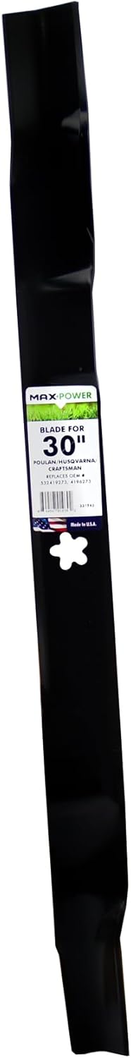 MaxPower 331743 Blade for 30 in. Cut Craftsman, Husqvarna, Poulan Mowers Replaces OEM #532419273