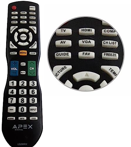 APEX LD200RM Remote Control for all APEX LCD & LED TV for selected models only