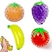 Chilits 4 Pcs Fruit Anti Stress Jouets Anti-Stress pour Enfants et Adultes, Extensible Multicolore Anti-Stress pressante créatif, Les Aider À Lutter Contre Le Stress Et Lanxiété Envoyé au Hasard