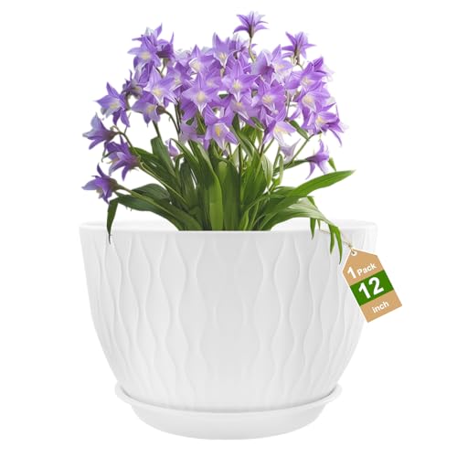 10 inch Large Self Watering Pots, Flower Pots with Multi-Mesh