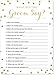 What Did The Groom Say Bridal Shower Game (Faux Gold Glitter on White) - 24 Count