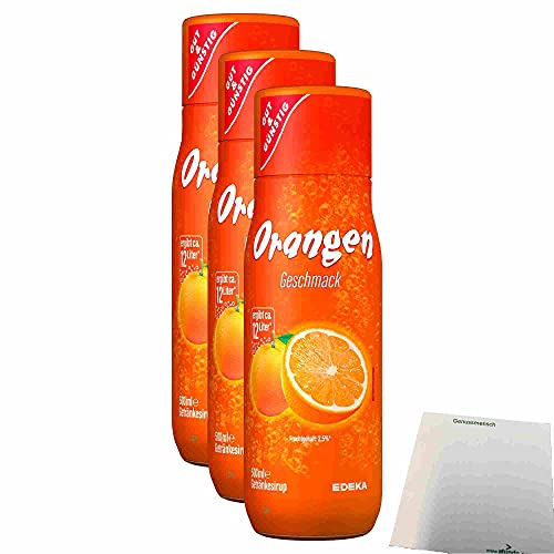 Gut & Günstig Orange Getränkesirup 3er Pack (3x500ml Flasche) + usy Block Cover