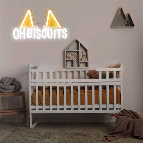 Image of OH BISCUITS Neon Sign for Wall Decor, 11.8 x 6.7 IN, Funny Quote Neon Light with Dimmer, USB Powered LED Neon LED for Bedroom Game Room Bar Kids Room Party Decoration