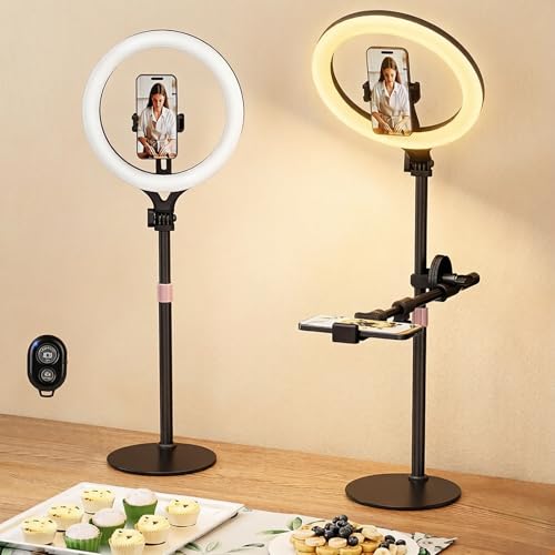 Anneau lumineux de bureau Bluetooth pour des vidéos de cuisine réussies sur trépied
