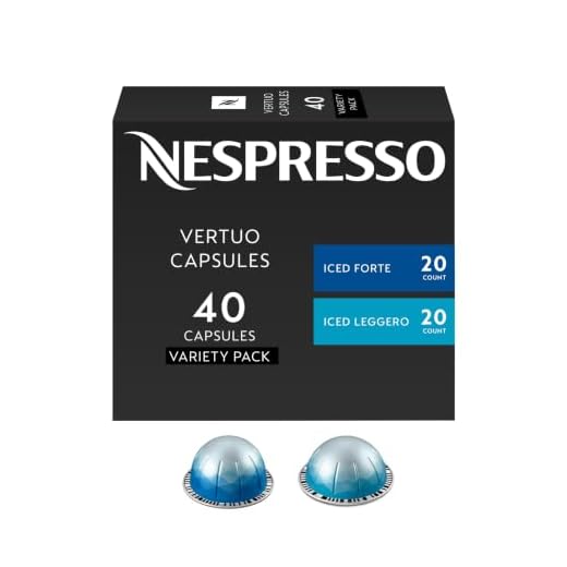 Nespresso Capsules VertuoLine, Iced Coffee Variety Pack, Iced Leggero, Iced Forte, 40 Count, Brews 2.7 Ounce and 7.77 Ounce (VERTUOLINE ONLY)