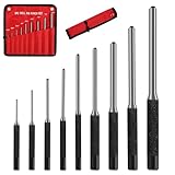 Splinttreiber Set aus Stahl, 9-teiliges Körner- und Schlagwerkzeug-Set für Beton, Stein & Wand Roll Pin Punch Set, Mechanics Professional Tool Kit mit Tragetasche für Mechaniker & Heimwerker