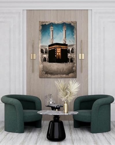Image of MKB555 - Digital Canvas Painting - Kaaba (Makkah e Madinah) - For Your Beautiful Space - Canvas Painting Suitable Size 15X23 inches 1 /2 inch Additional Border Each Side.