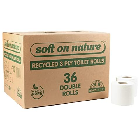 36 Double Rolls | Soft on Nature Eco Toilet Tissue Paper | 3PLY Recycled Sustainable | Plastic Free | UK Made Cover