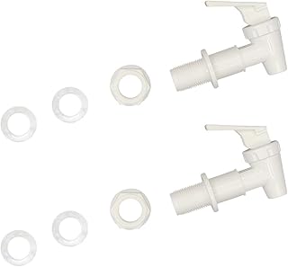 2 Pcs Replacement Cooler Faucet, Reusable Spigot Spout Water Beverage Lever Pour Dispenser Valve Water Crock Water Tap, BPA Free Plastic Water Spigot (milky white)
