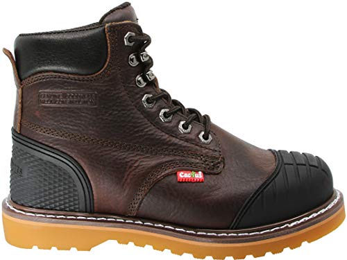 Cactus Men's 6278 6' Rubber Toe Guard Oil-Resistant Rubber Outsole Work Boot - Brown, Western Casual2