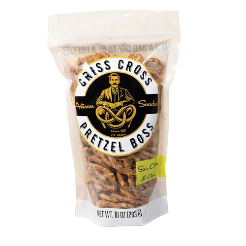 Criss Cross Pretzel Boss Sour Cream & Chive Pretzels, 10 oz Bag | 1-Pack