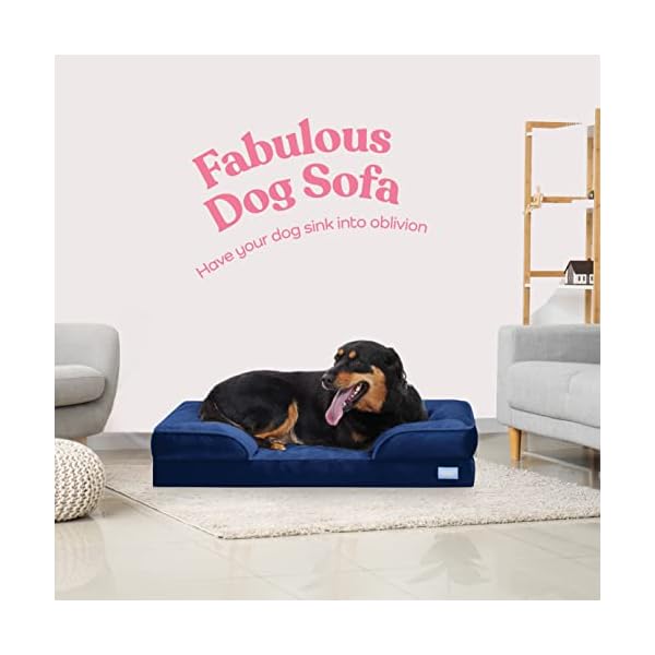 Orthopädisches Sofa Hundebett – Ultra bequemes Hundebett für mittelgroße Hunde – Atmungsaktives und wasserdichtes Haustierbett – EierschaumSchlafsofa mit extra Kopf und Nackenstütze – Abnehmbarer, – Bild 3