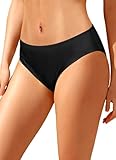 Zmart Women Full Coverage Bikini Bottoms - Mid Rise Bathing Suit Swim Bottom Swimsuit Swimwear Black L