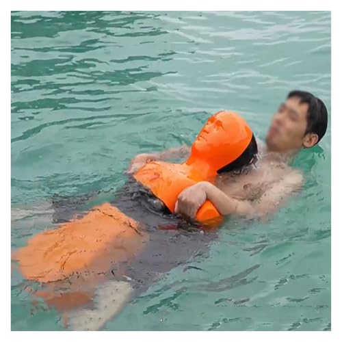 MZZKFC Realistic PE Water Rescue Training Dummy, 3.3ft Fire Training Drill Dummy for Kid Adult, Drowning Prevention Teaching Tools with 3 Inlet & Outlet Holes Orange Yellow(Orange,Set of 2)