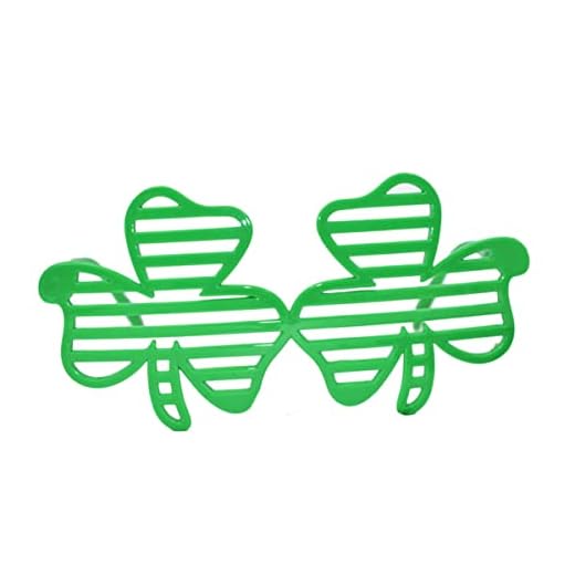 PRETYZOOM St. Patricks Day Glasses Shamrock Glasses Four Leaf Clover Glasses Green Lucky Glasses St. Patricks Day Party Accessory Party Props