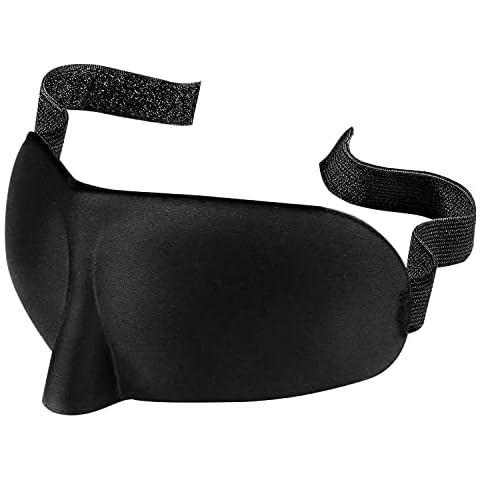Glamza Sleeping Mask - Adjustable 3D Soft Foam Eye Mask for Sleeping - Perfect Blindfold Cover for Airplane, Travel, Nap etc - Sleep Aid for Men & Women - Innovative Contoured Design & 100% Blackout Cover