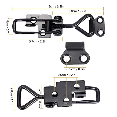 Eysold 10 Pack 330Lbs Holding Capacity Metal Adjustable Toggle Clamp,Heavy Duty 4001 Style Toggle Latch Clamp Quick Release Hand Tool For Door,Boxes And Cases,Black Draw Latch #TOP1