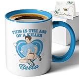 XKZGSZB This is the Ass of a Killer Bella, Funny Office Home Ceramic Coffee Mug Tea Cup, Movie fans Vampire Romance Fan Blue Mug, Gifts for Men Women Friend Bestie Coworker Boss, Funny Sexy Gifts