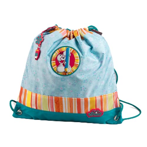 Sac de gym Diddl léger bleu avec charm et motif fleurs