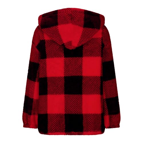 Womens Flannel Shacket Jacket Zip Up Fleece Plaid Hoodies Casual Long Sleeve Shirts Coats Warm Winter Clothing4