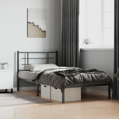 XHNIFBN Twin Metal Bed Frame with Headboard 39.4 x 81.5
