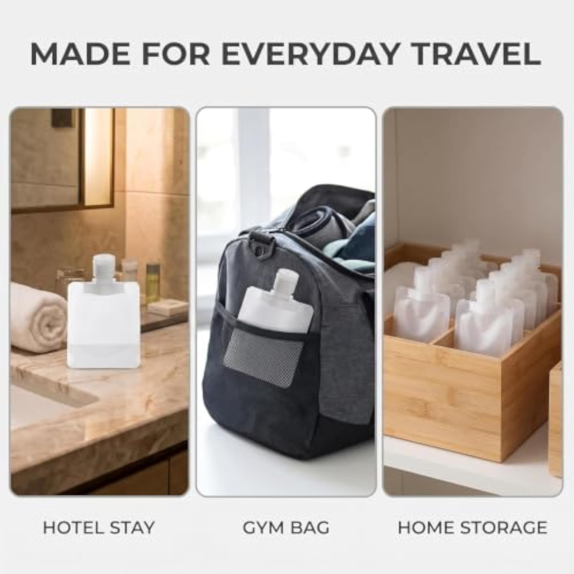 Travel Size Refillable Empty Squeeze Pouch 10Pcs Set