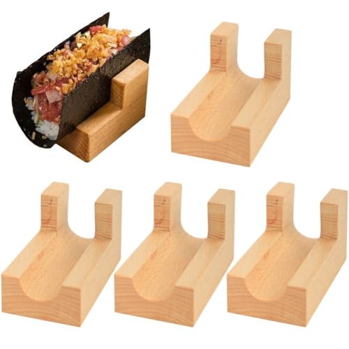 Support de collation en bois pour tacos et assiette de sushi