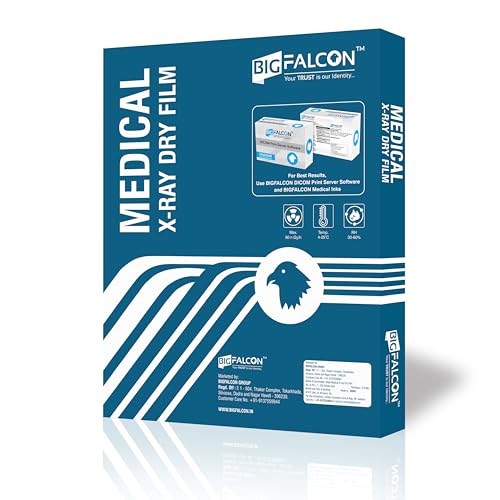 Image of BIGFALCON Medical Xray Dry Film for Inkjet Blue Base Size 13 inch X 17 inch (100 Sheets X-Ray Film For X-ray, CT, MRI, CR, DR and OPG Images) Thickness - 210 Micron