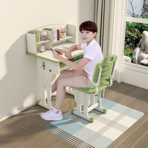 勉強机 椅子 セットデスクセット 机 高 さ 調整 デスクセット 70*50cm学習机セット文房具収納 多機能 組立品 大容量 デスク 椅子 塾 机 セッ(新緑)