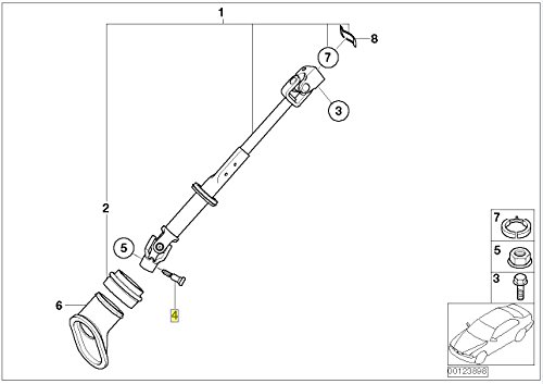 MINI R50 R52 R53 Steering Column Shaft UJ Stud Bolt 32306781749 original de dirección 2