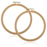 2 Pack 6 Inch Wood Embroidery Hoop, Cross Stitch Hoops Ring, Cross Stitch Supplies Beech Wooden Embroidery Frames for Art Craft Sewing, DIY Decoration