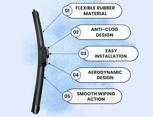 Image of Car Windshield Wiper Blades Suitable With Hyundai i10 Grand - Set of 2Pc (D-22, P-16)