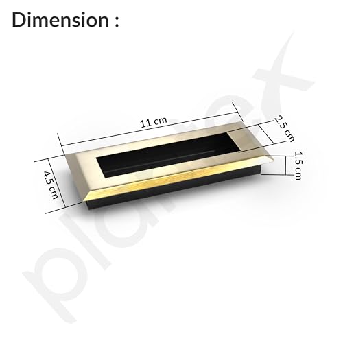 Image of Plantex Sliding Door Handle /Concealed Handle for Sliding Door /96mm Concealed Handle for Wardrobe /Kitchen Cabinet - Pack of 4 (Brass Antique)