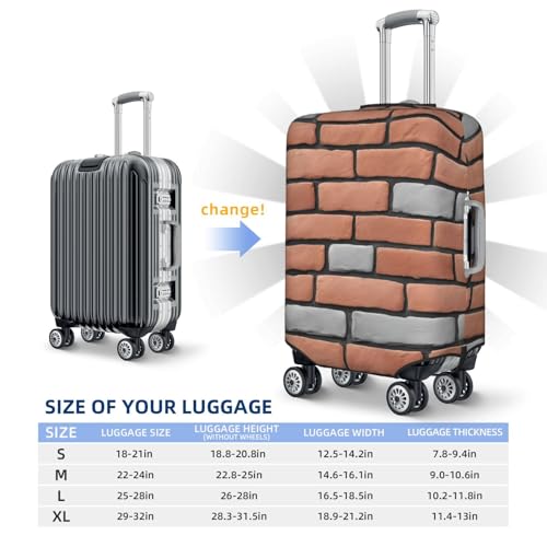 Brick Wall Print Elastic Washable Baggage Protector Universal Suitcase Cover Travel Luggage Cover 6