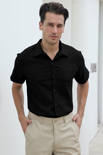 Image of SANGTREE Summer Button Down Shirts Cottn Tops for Men Women Boy Girl