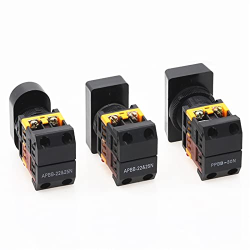 Interrupteur double bouton-poussoir APBB-22N complet, commande Start-Stop 110V LED 30mm - 5