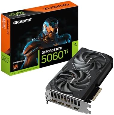 GIGABYTE GeForce RTX 5060 Ti WINDFORCE 16G Tarjeta Gráfica – 16 G...
