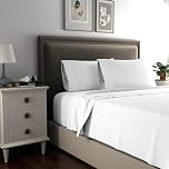 Color Sense 800 -Thread Count Cotton Rich Sateen -4 Piece Sheet Set- Queen Size- White Color