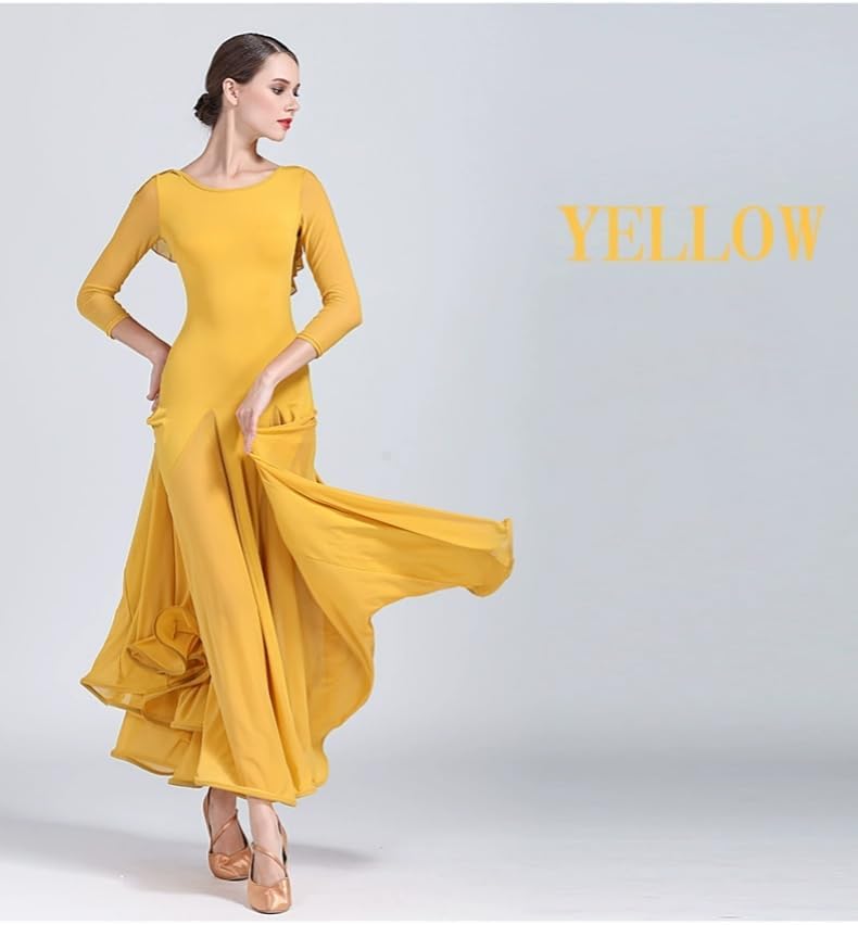 HEARTTOUCH Women Ballroom Dance Dress National Standard Dance Costume Modern Waltz Tango for Professional Competition S-2XL