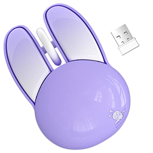 KNOWSQT Bunny Wireless Mouse Purple, 2.4G Silent Rabbit Mice with USB Receiver - for Windows Laptop PC Mac Desktop Gaming KNOWSQT Bunny Wireless Mouse Purple, 2.4G Silent Rabbit Mice with USB Receiver - for Windows Laptop PC Mac Desktop Gaming