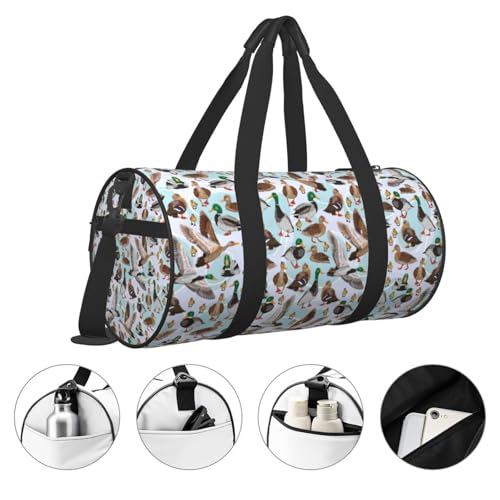 Large Duffle Bag for Travel - Mallard Ducks Wild Birds1 Gym Bag for Women Men, Foldable Travel Bags for Women Men with Zippered Multiple Pockets4